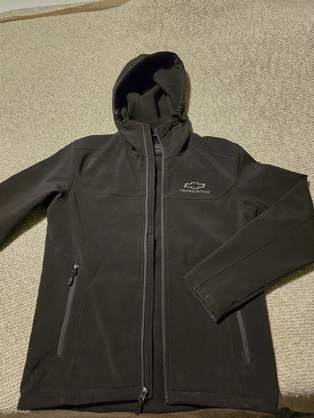 Men's Black Chevrolet Softshell Hooded Jacket
